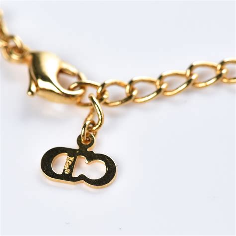 dior logo necklace gold